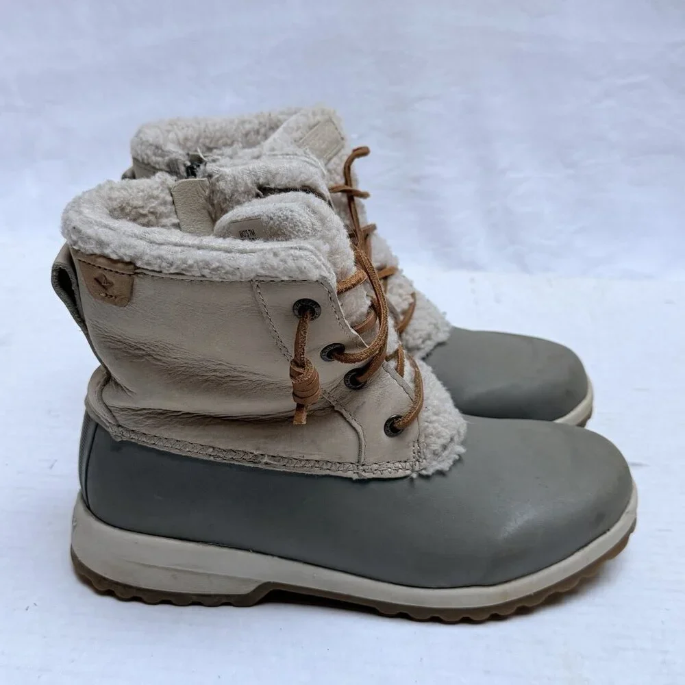 Sperry Womens Boots Maritime Repel Waterproof Faux Fur Tan Size 7 Outdoor Winter